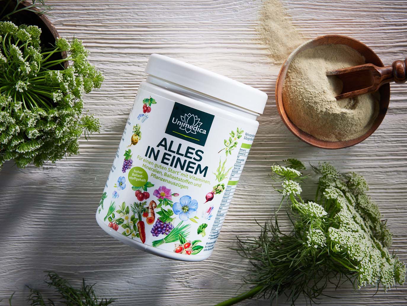 ALLES IN EINEM Banane* - All-in-One-Drink - Basis-Nährstoff-Komplex - 30 Portionen - Pulver - 840 g - von Unimedica